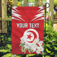 Personalized Tunisia Garden Flag Jasmine Flower and Emblem - Wonder Print Shop