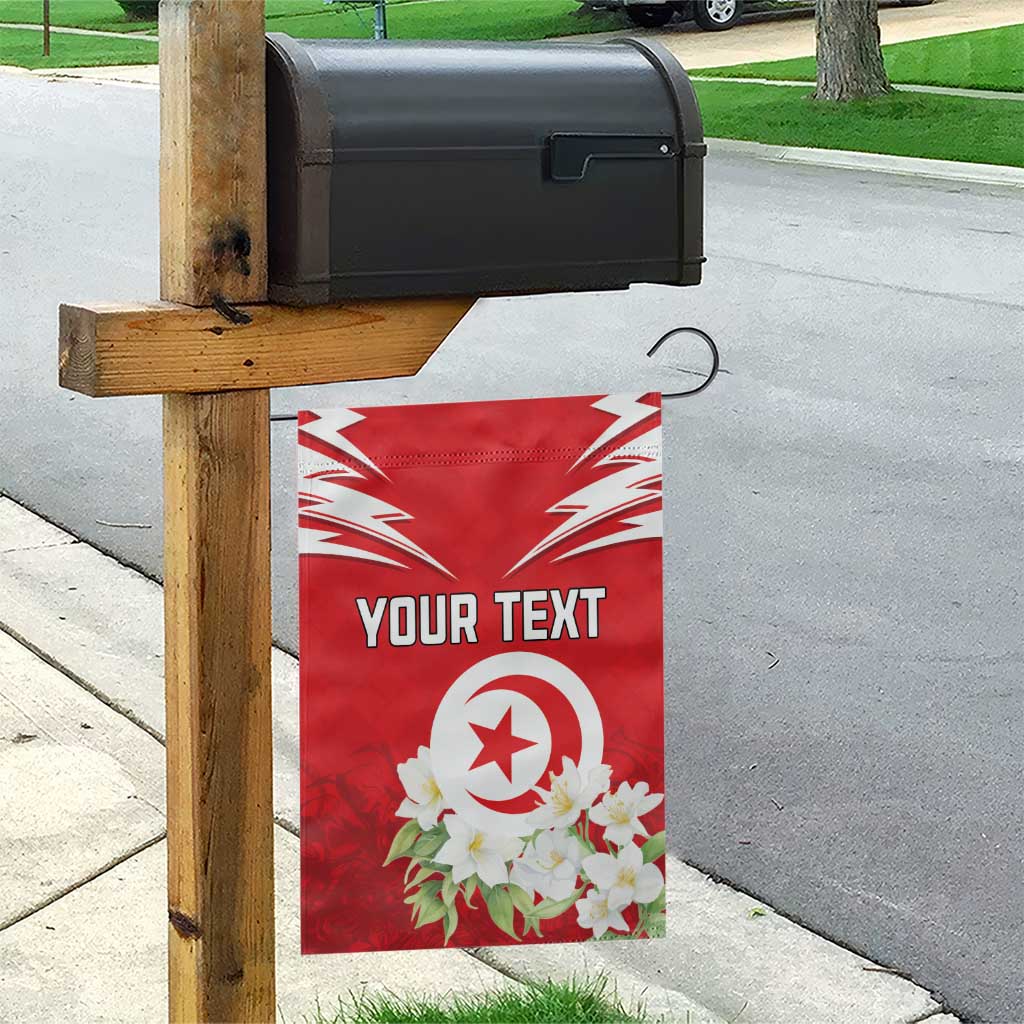 Personalized Tunisia Garden Flag Jasmine Flower and Emblem - Wonder Print Shop