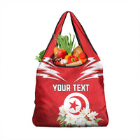 Personalized Tunisia Grocery Bag Jasmine Flower and Emblem