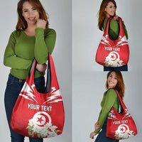 Personalized Tunisia Grocery Bag Jasmine Flower and Emblem
