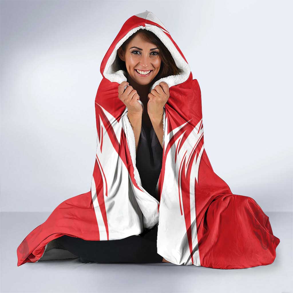 Personalized Tunisia Hooded Blanket Jasmine Flower and Emblem