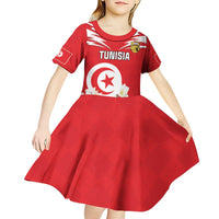 Personalized Tunisia Kid Short Sleeve Dress Jasmine Flower and Emblem - Wonder Print Shop