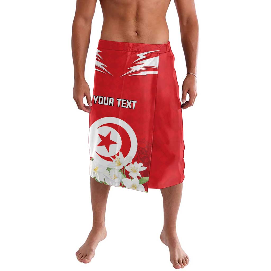 Personalized Tunisia Lavalava Jasmine Flower and Emblem - Wonder Print Shop