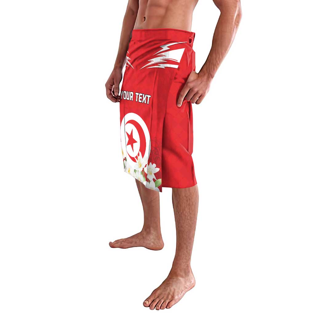 Personalized Tunisia Lavalava Jasmine Flower and Emblem - Wonder Print Shop