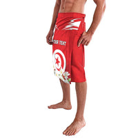 Personalized Tunisia Lavalava Jasmine Flower and Emblem - Wonder Print Shop