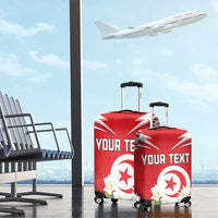 Personalized Tunisia Luggage Cover Jasmine Flower and Emblem - Wonder Print Shop