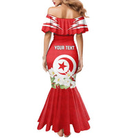 Personalized Tunisia Mermaid Dress Jasmine Flower and Emblem - Wonder Print Shop
