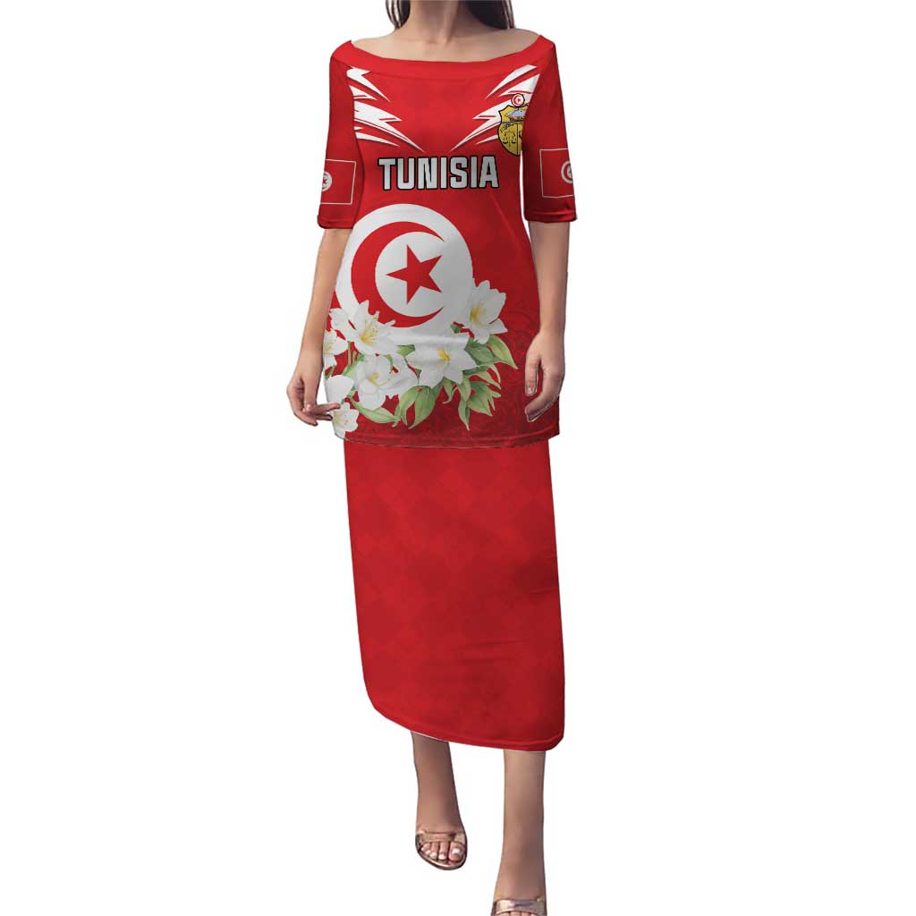 Personalized Tunisia Puletasi Jasmine Flower and Emblem - Wonder Print Shop