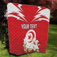 Personalized Tunisia Quilt Jasmine Flower and Emblem - Wonder Print Shop