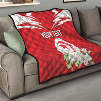 Personalized Tunisia Quilt Jasmine Flower and Emblem - Wonder Print Shop