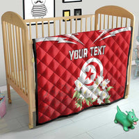 Personalized Tunisia Quilt Jasmine Flower and Emblem - Wonder Print Shop