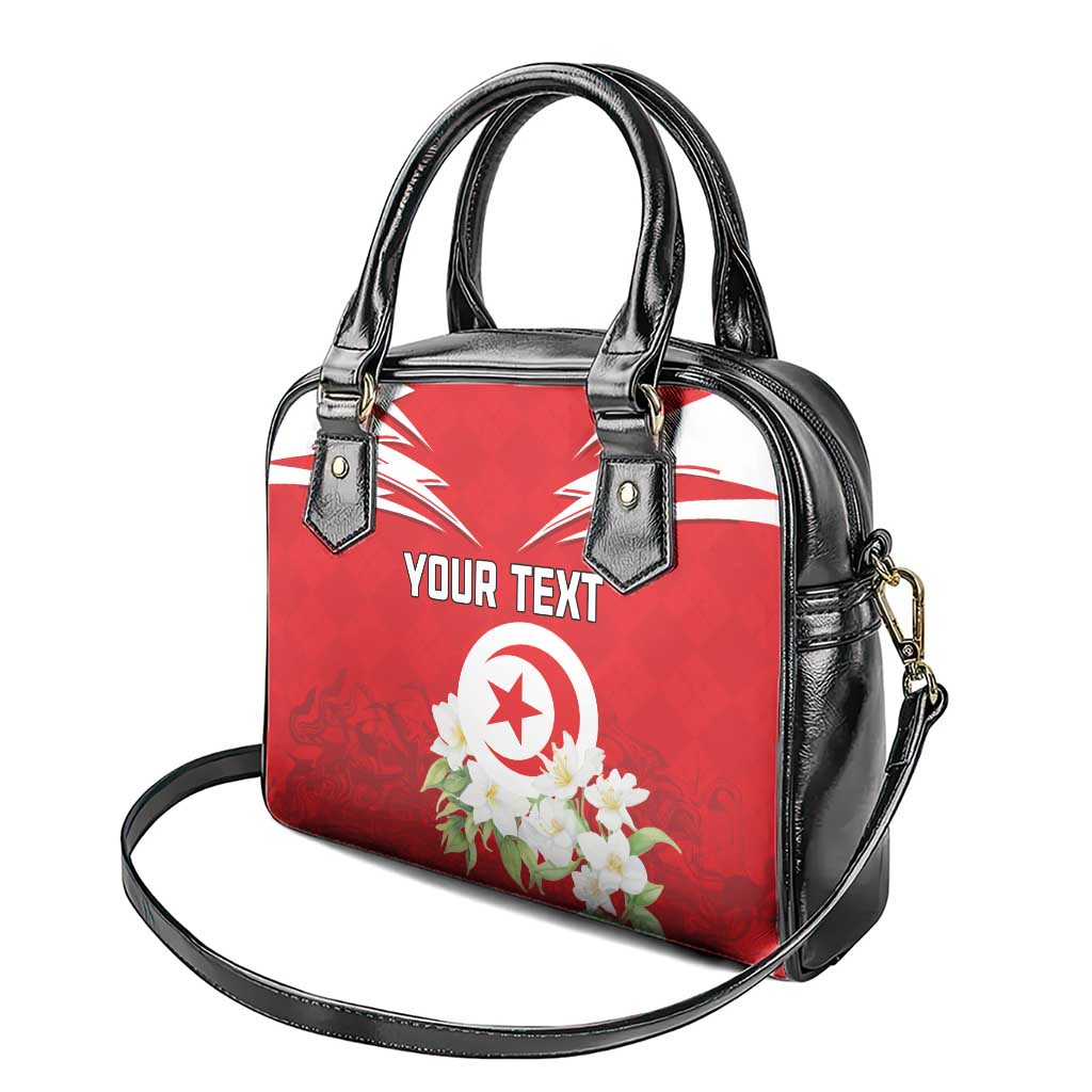 Personalized Tunisia Shoulder Handbag Jasmine Flower and Emblem