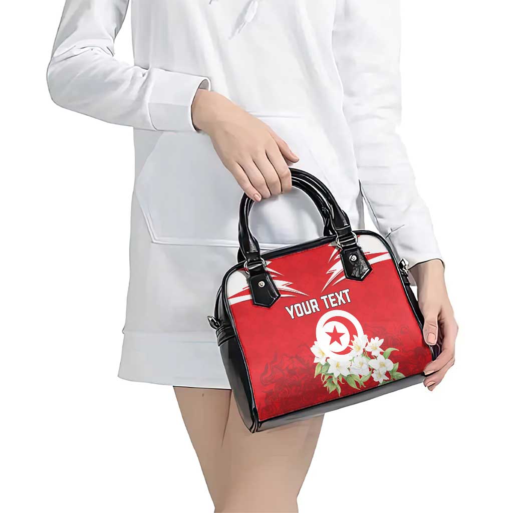 Personalized Tunisia Shoulder Handbag Jasmine Flower and Emblem