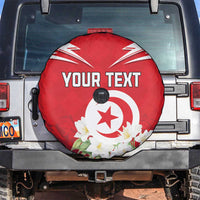 Personalized Tunisia Spare Tire Cover Jasmine Flower and Emblem - Wonder Print Shop