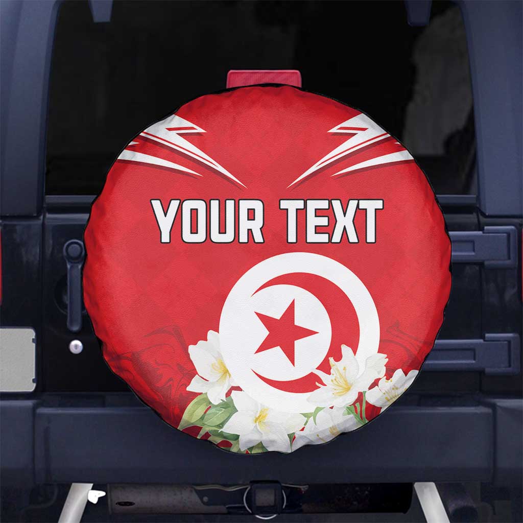 Personalized Tunisia Spare Tire Cover Jasmine Flower and Emblem - Wonder Print Shop