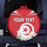 Personalized Tunisia Spare Tire Cover Jasmine Flower and Emblem - Wonder Print Shop