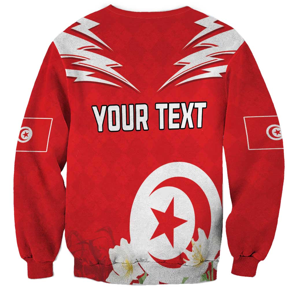 Personalized Tunisia Sweatshirt Jasmine Flower and Emblem - Wonder Print Shop