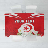 Personalized Tunisia Tablecloth Jasmine Flower and Emblem - Wonder Print Shop