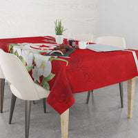 Personalized Tunisia Tablecloth Jasmine Flower and Emblem - Wonder Print Shop