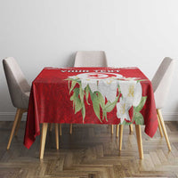 Personalized Tunisia Tablecloth Jasmine Flower and Emblem - Wonder Print Shop
