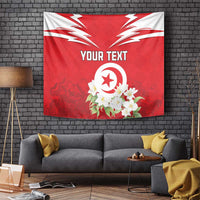 Personalized Tunisia Tapestry Jasmine Flower and Emblem - Wonder Print Shop