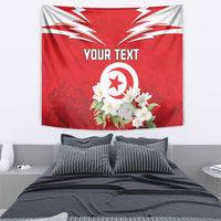 Personalized Tunisia Tapestry Jasmine Flower and Emblem - Wonder Print Shop