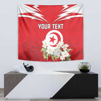Personalized Tunisia Tapestry Jasmine Flower and Emblem - Wonder Print Shop