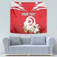 Personalized Tunisia Tapestry Jasmine Flower and Emblem - Wonder Print Shop