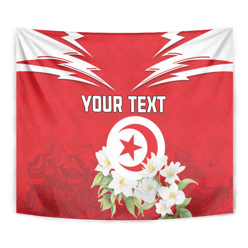 Personalized Tunisia Tapestry Jasmine Flower and Emblem - Wonder Print Shop