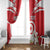 Personalized Tunisia Window Curtain Jasmine Flower and Emblem - Wonder Print Shop