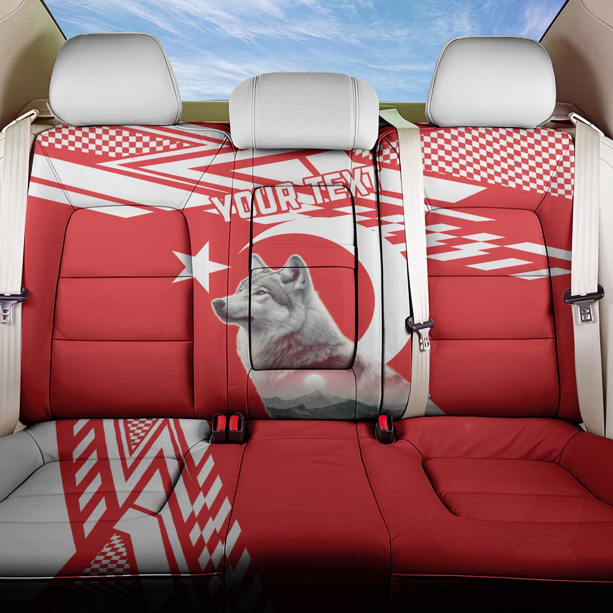 Personalized Gray Wolf Turkey Back Car Seat Cover Turkish Mountain - Wonder Print Shop