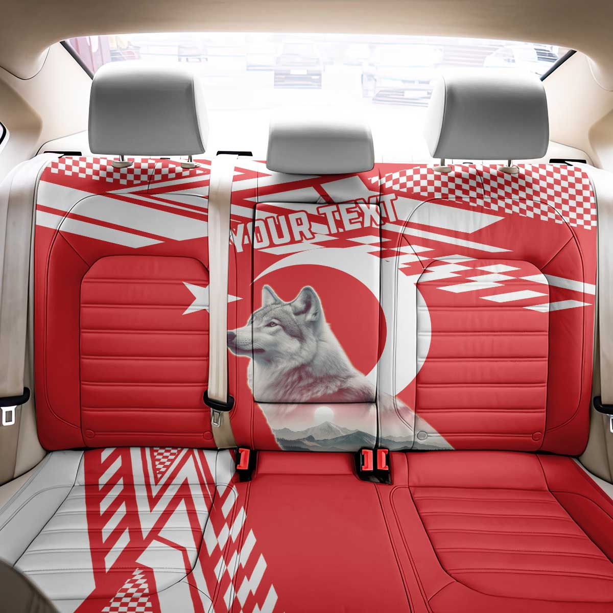 Personalized Gray Wolf Turkey Back Car Seat Cover Turkish Mountain - Wonder Print Shop