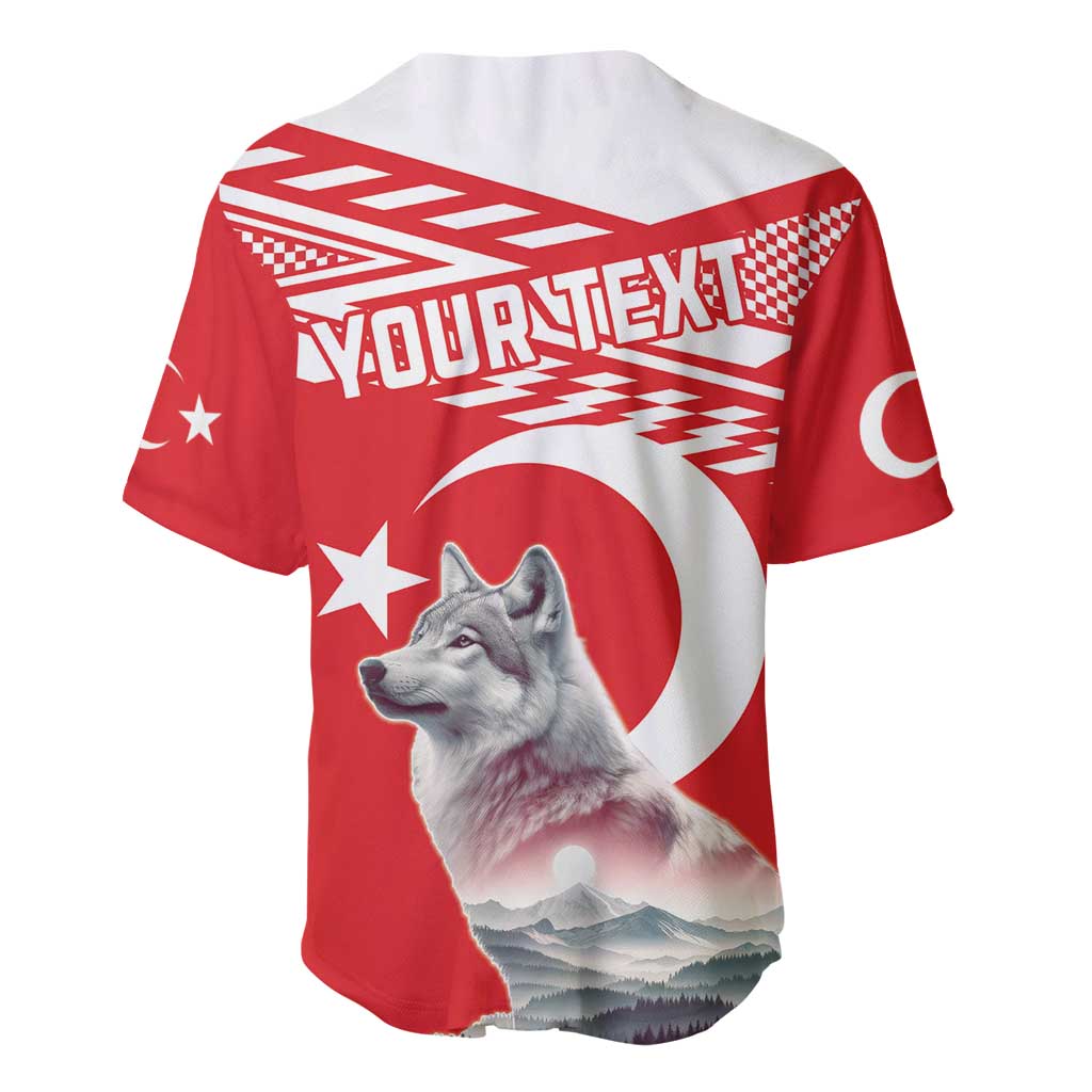 Personalized Gray Wolf Turkey Baseball Jersey Turkish Mountain - Wonder Print Shop