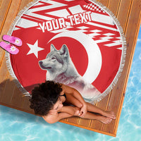 Personalized Gray Wolf Turkey Beach Blanket Turkish Mountain - Wonder Print Shop
