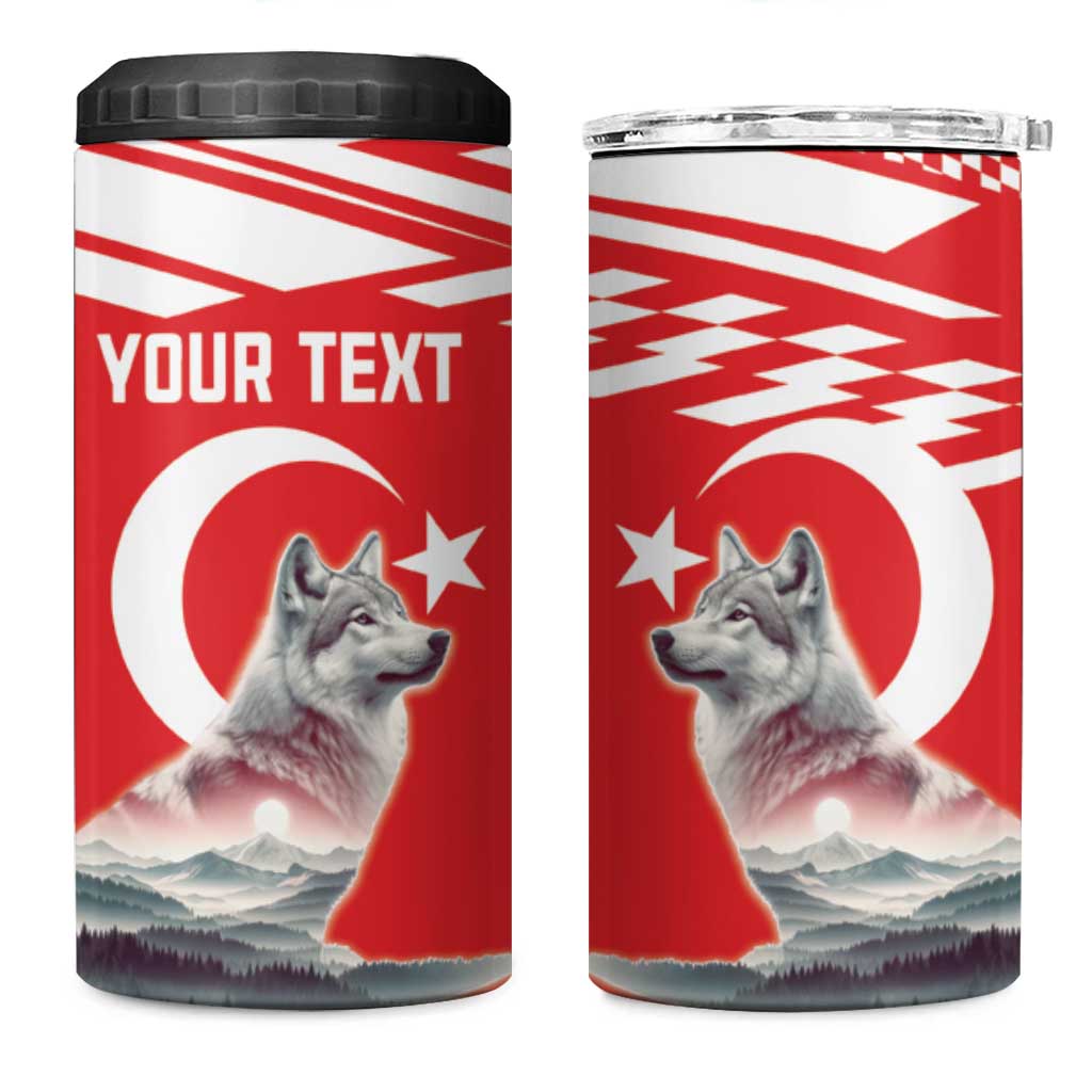 Personalized Gray Wolf Turkey 4 in 1 Can Cooler Tumbler Turkish Mountain - Wonder Print Shop