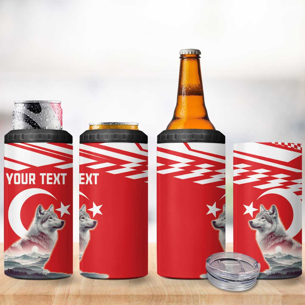 Personalized Gray Wolf Turkey 4 in 1 Can Cooler Tumbler Turkish Mountain - Wonder Print Shop