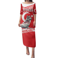 Personalized Gray Wolf Turkey Family Matching Puletasi and Hawaiian Shirt Turkish Mountain - Wonder Print Shop