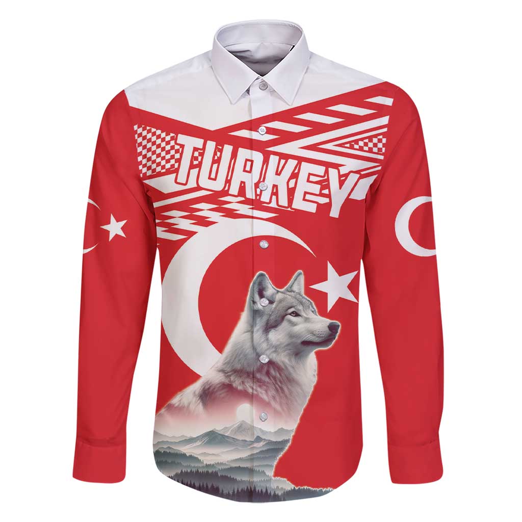 Personalized Gray Wolf Turkey Family Matching Short Sleeve Bodycon Dress and Hawaiian Shirt Turkish Mountain - Wonder Print Shop