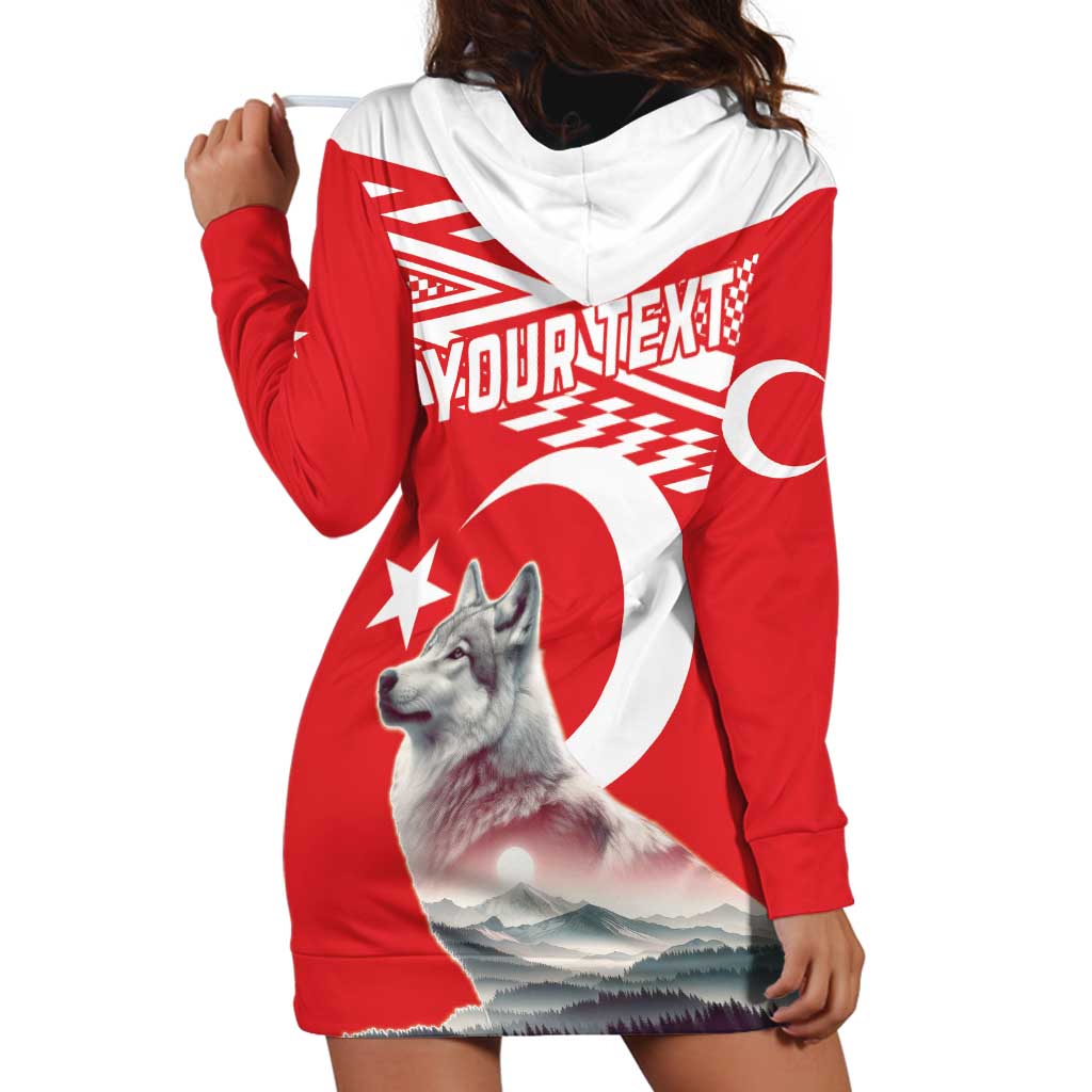 Personalized Gray Wolf Turkey Hoodie Dress Turkish Mountain - Wonder Print Shop