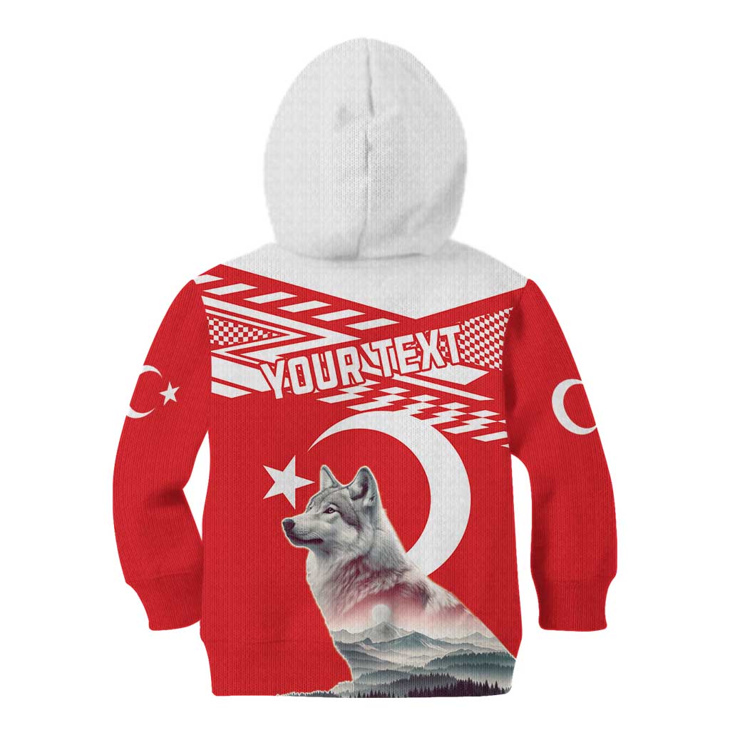 Personalized Gray Wolf Turkey Kid Hoodie Turkish Mountain - Wonder Print Shop