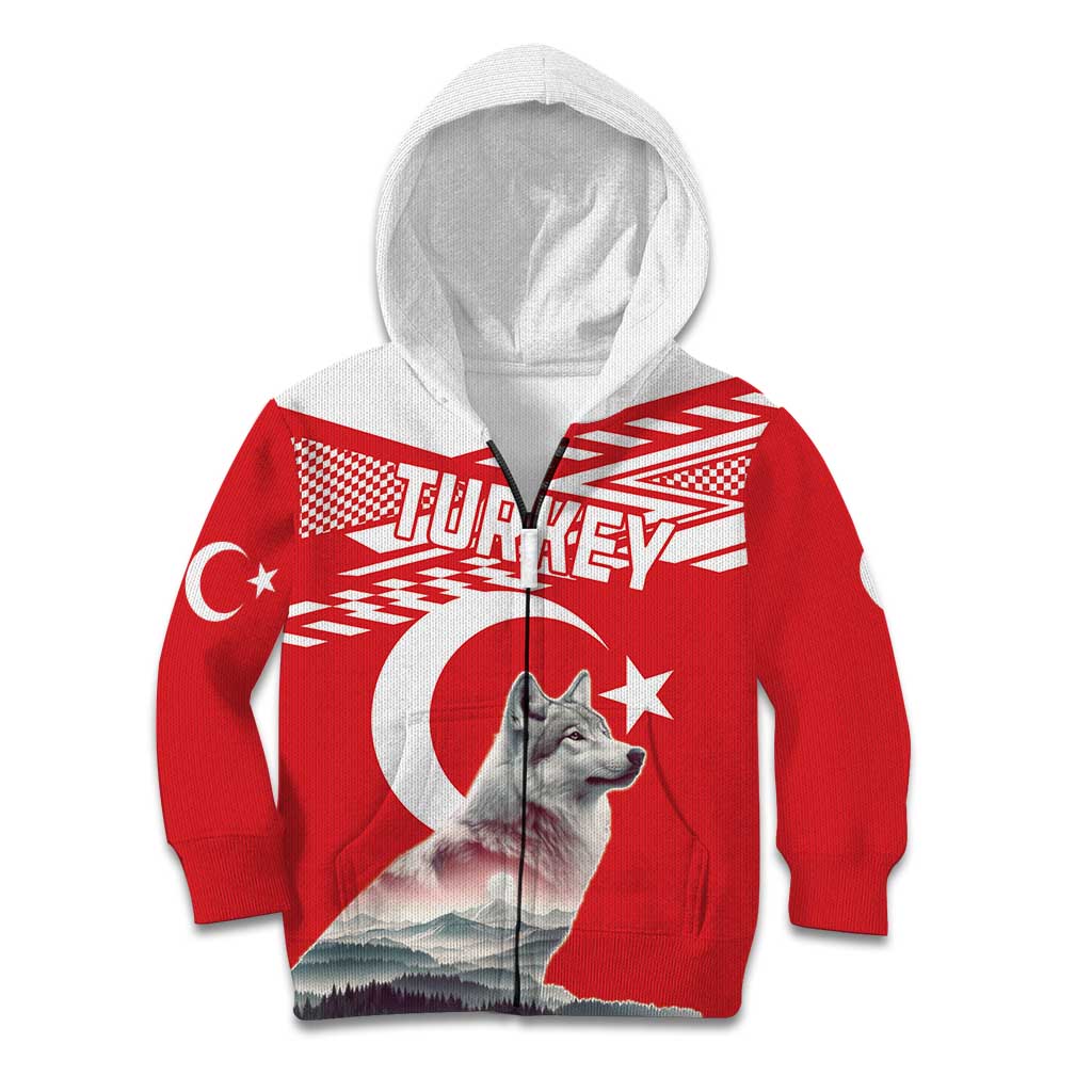 Personalized Gray Wolf Turkey Kid Hoodie Turkish Mountain - Wonder Print Shop