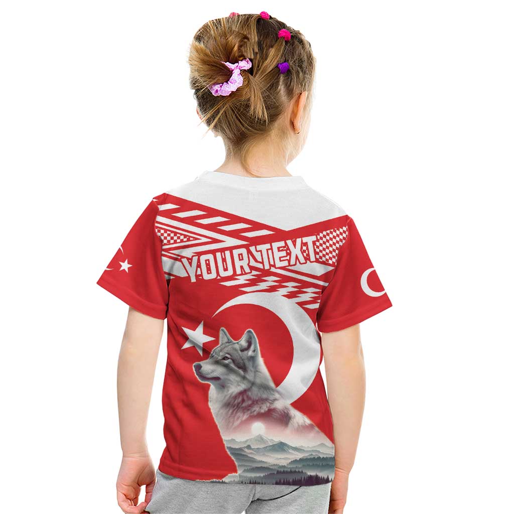 Personalized Gray Wolf Turkey Kid T Shirt Turkish Mountain - Wonder Print Shop