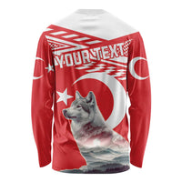 Personalized Gray Wolf Turkey Long Sleeve Shirt Turkish Mountain - Wonder Print Shop