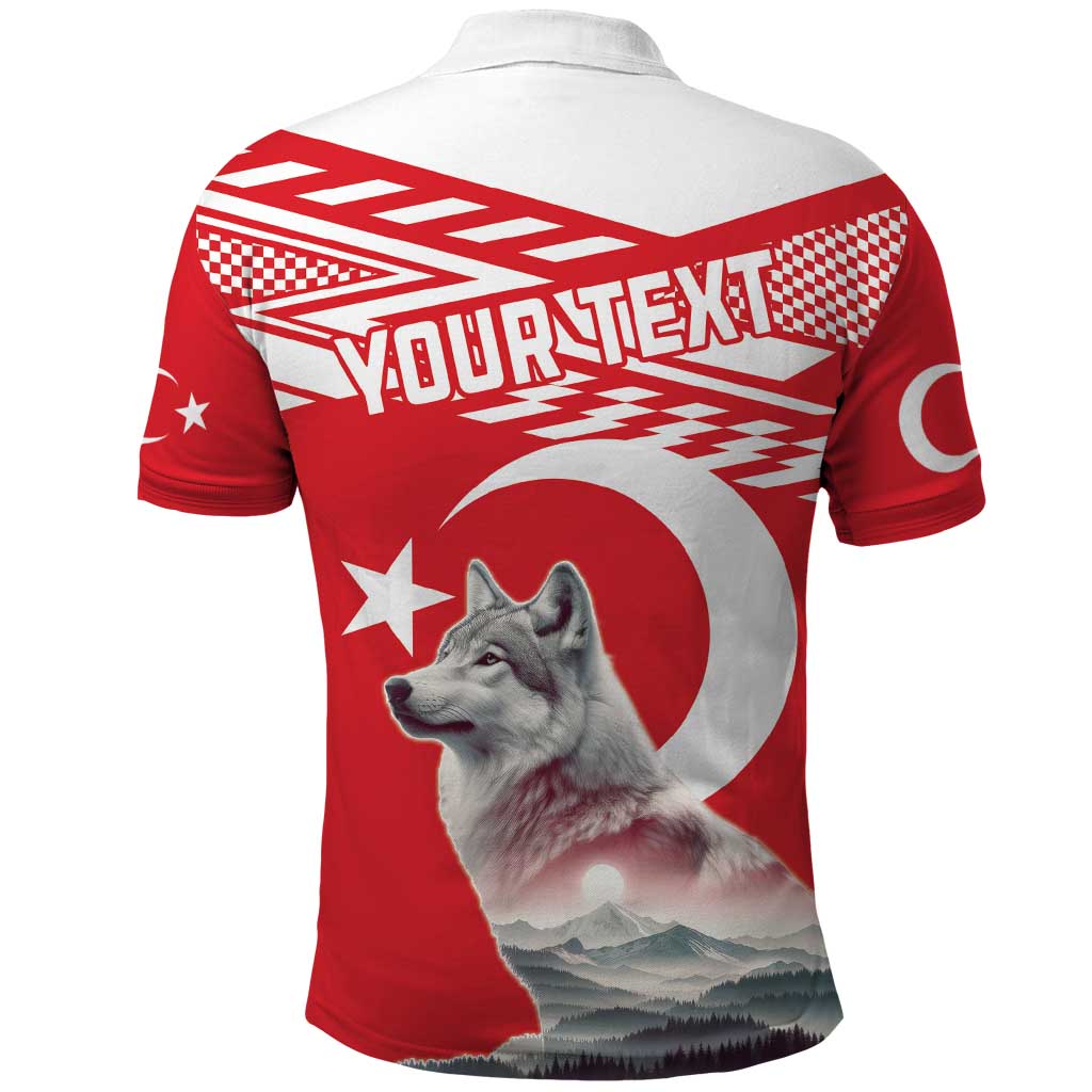 Personalized Gray Wolf Turkey Polo Shirt Turkish Mountain - Wonder Print Shop