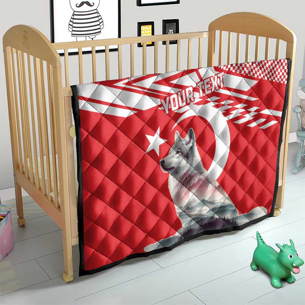 Personalized Gray Wolf Turkey Quilt Turkish Mountain - Wonder Print Shop