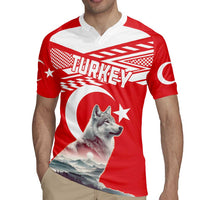 Personalized Gray Wolf Turkey Rugby Jersey Turkish Mountain - Wonder Print Shop