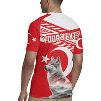 Personalized Gray Wolf Turkey Rugby Jersey Turkish Mountain - Wonder Print Shop