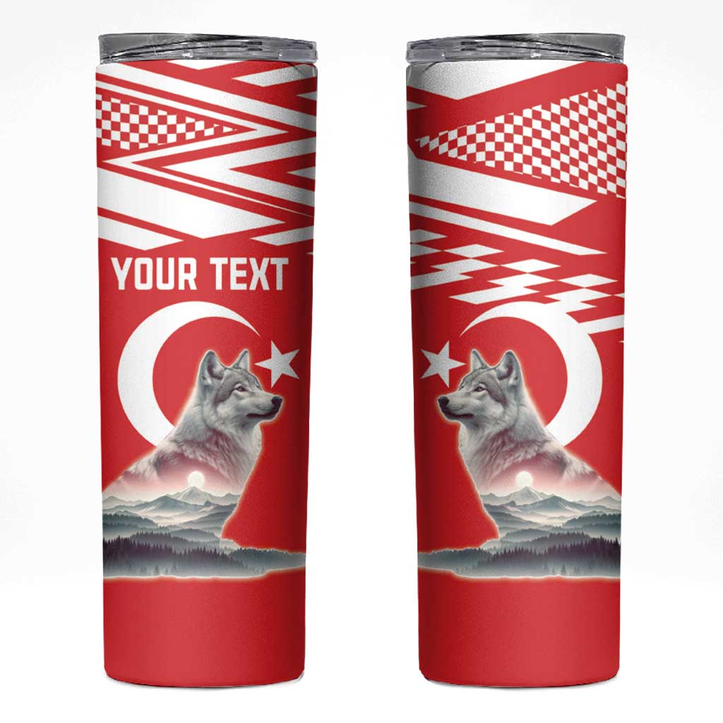 Personalized Gray Wolf Turkey Skinny Tumbler Turkish Mountain - Wonder Print Shop