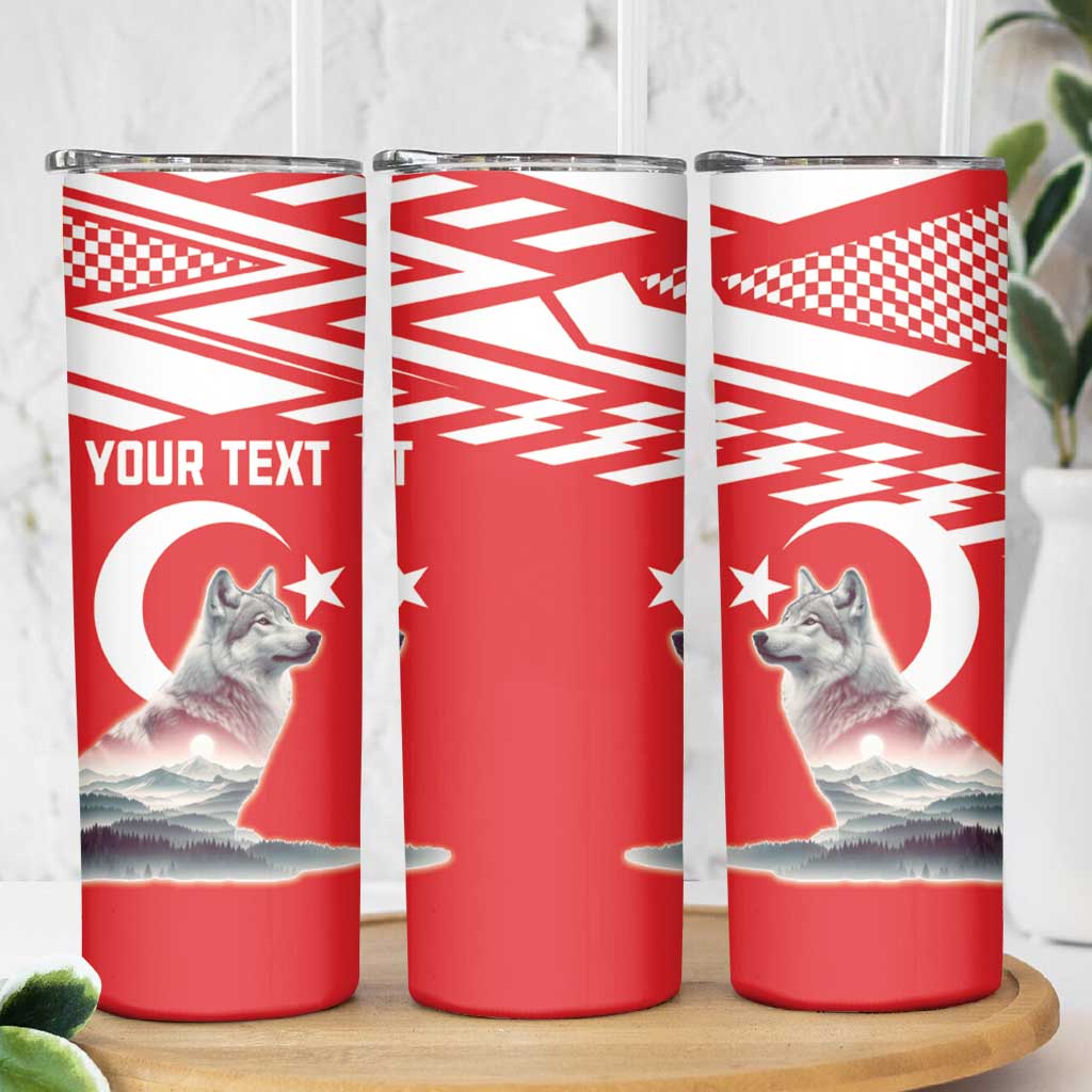 Personalized Gray Wolf Turkey Skinny Tumbler Turkish Mountain - Wonder Print Shop