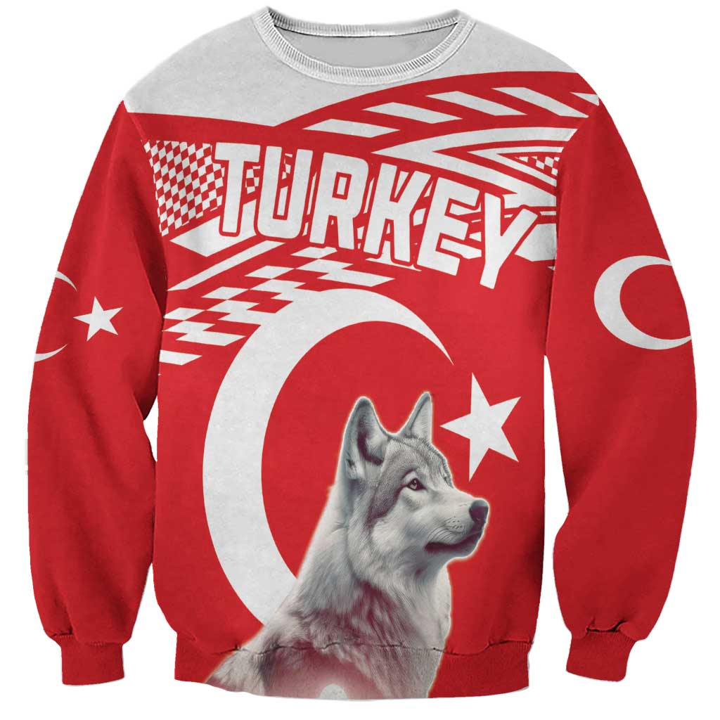 Personalized Gray Wolf Turkey Sweatshirt Turkish Mountain - Wonder Print Shop